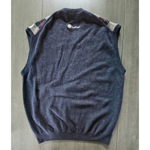 Vtg Peter Scott Scotland Lambswool Sweater Vest Plaid Academia Perry Golf Sz L - Picture 7 of 8